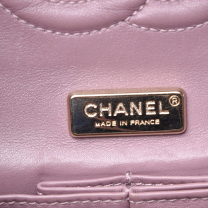 Chanel Metallic Python Medium Double Flap Pink 6 of 9