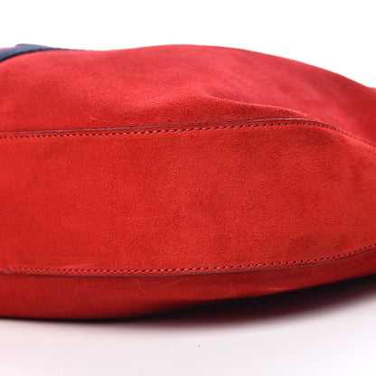 Gucci Soft Suede Web Large Jackie Hobo Red 10 of 11