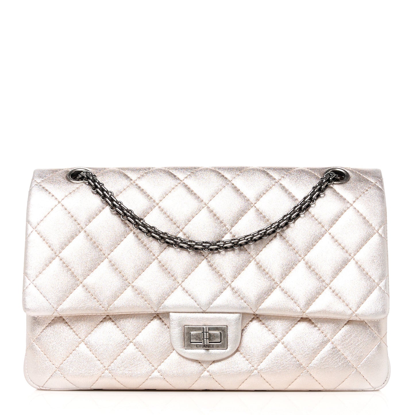 Metallic Aged Calfskin Quilted 2.55 Reissue 226 Flap Light Pink