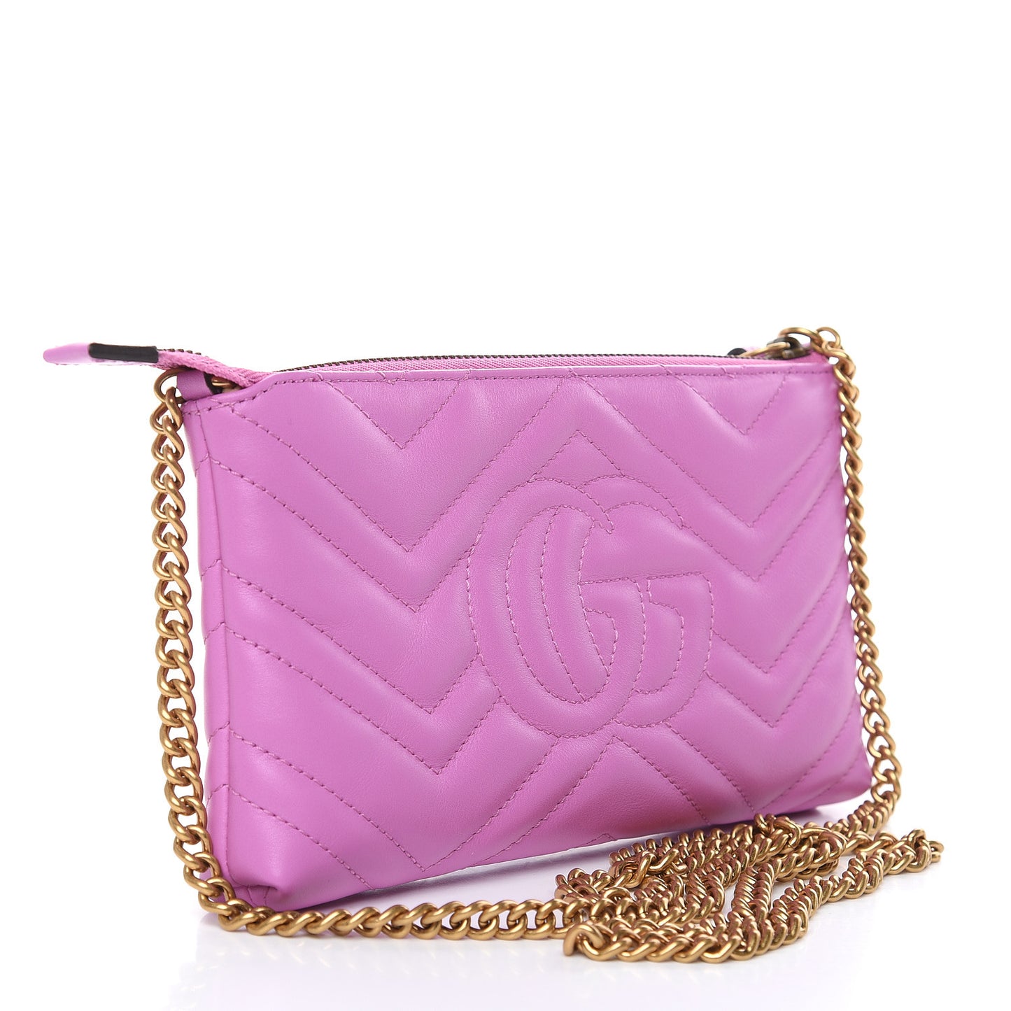 Calfskin Matelasse Mini GG Marmont Chain Bag Candy Mousse