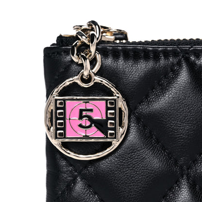 Chanel Lambskin Quilted Small No. 5 Cosmetic Case Black 8 of 11
