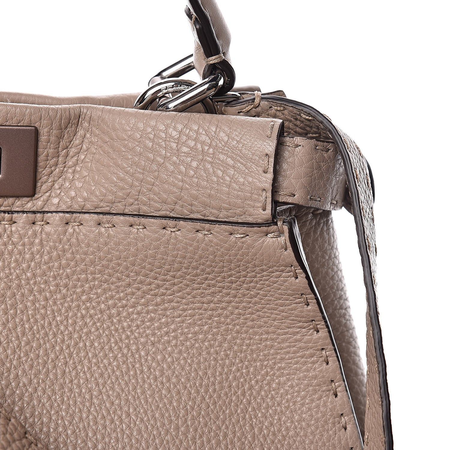Fendi Cuoio Romano Selleria Medium Peekaboo Iconic Satchel Corda 10 of 12
