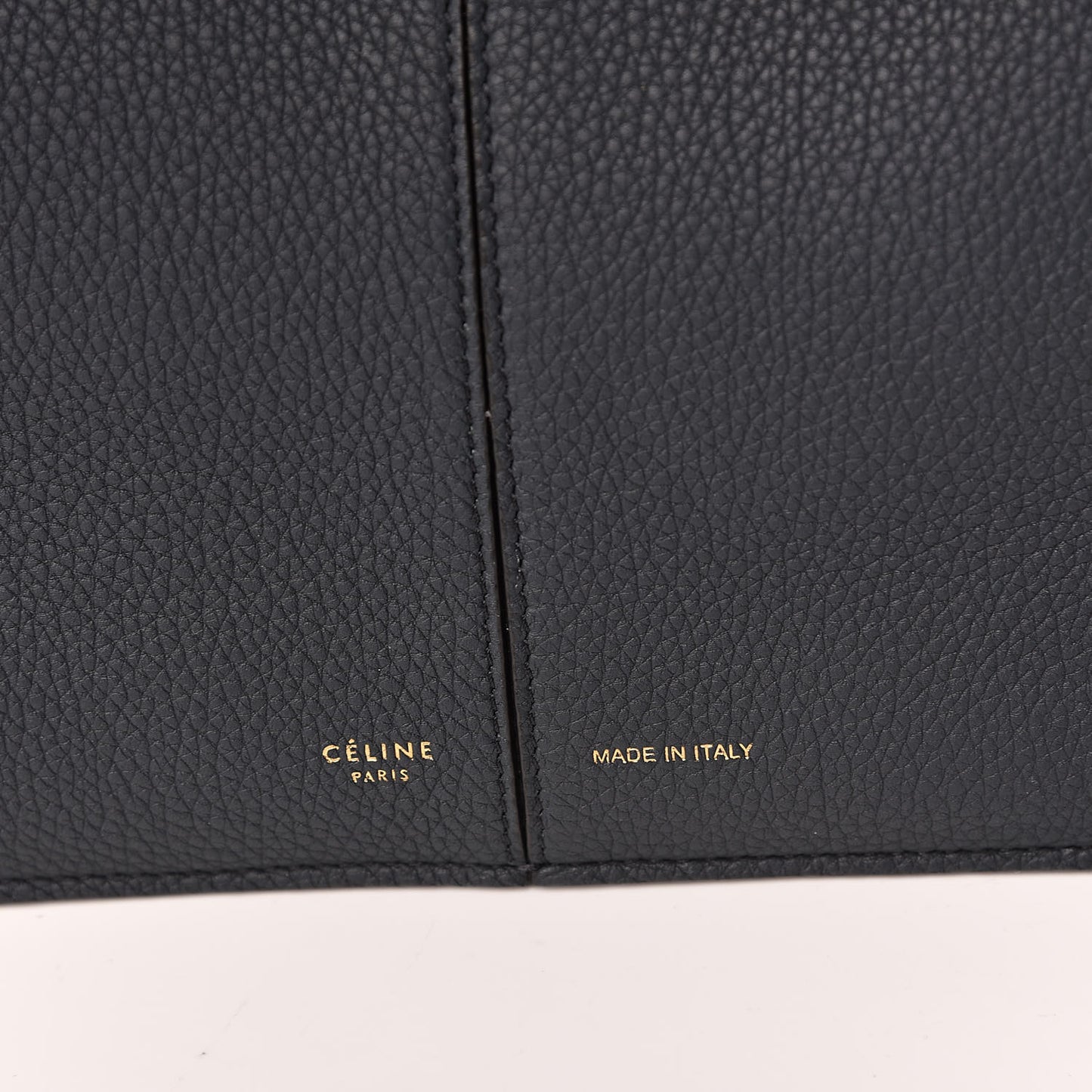 Baby Grained Calfskin Medium Tri-Fold Bag Dark Sea