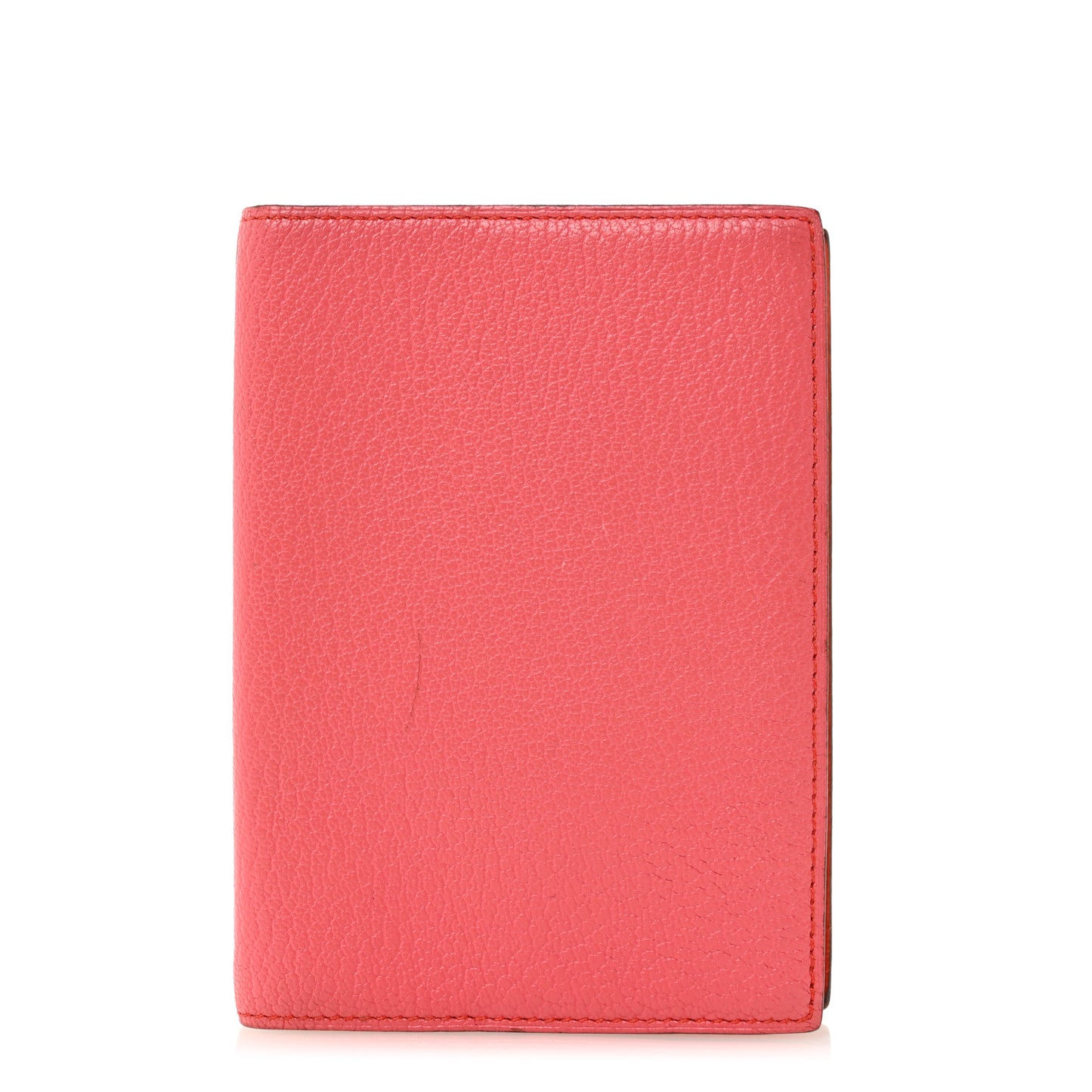 Chevre Mysore Bi-Color Globe Trotter Agenda Cover PM Rose Lipstick Orange Poppy