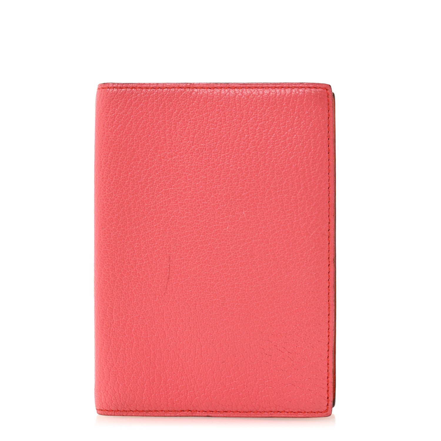 Hermes Chevre Mysore Bi-Color Globe Trotter Agenda Cover PM Rose Lipstick Orange Poppy 1 of 12
