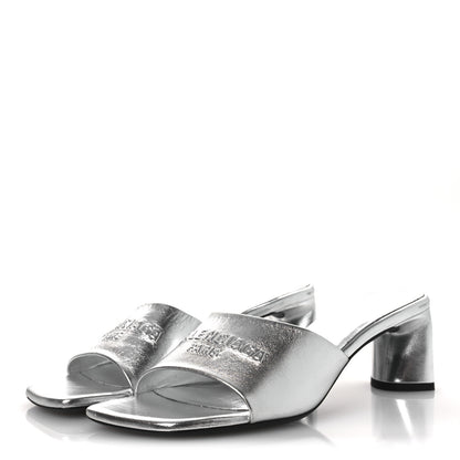 Balenciaga Metallic Sheepskin Duty Free 70mm Sandals 39 Silver 4 of 13