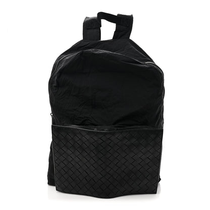Bottega Veneta Nappa Nylon Intreccio Packable Backpack Black 1 of 16