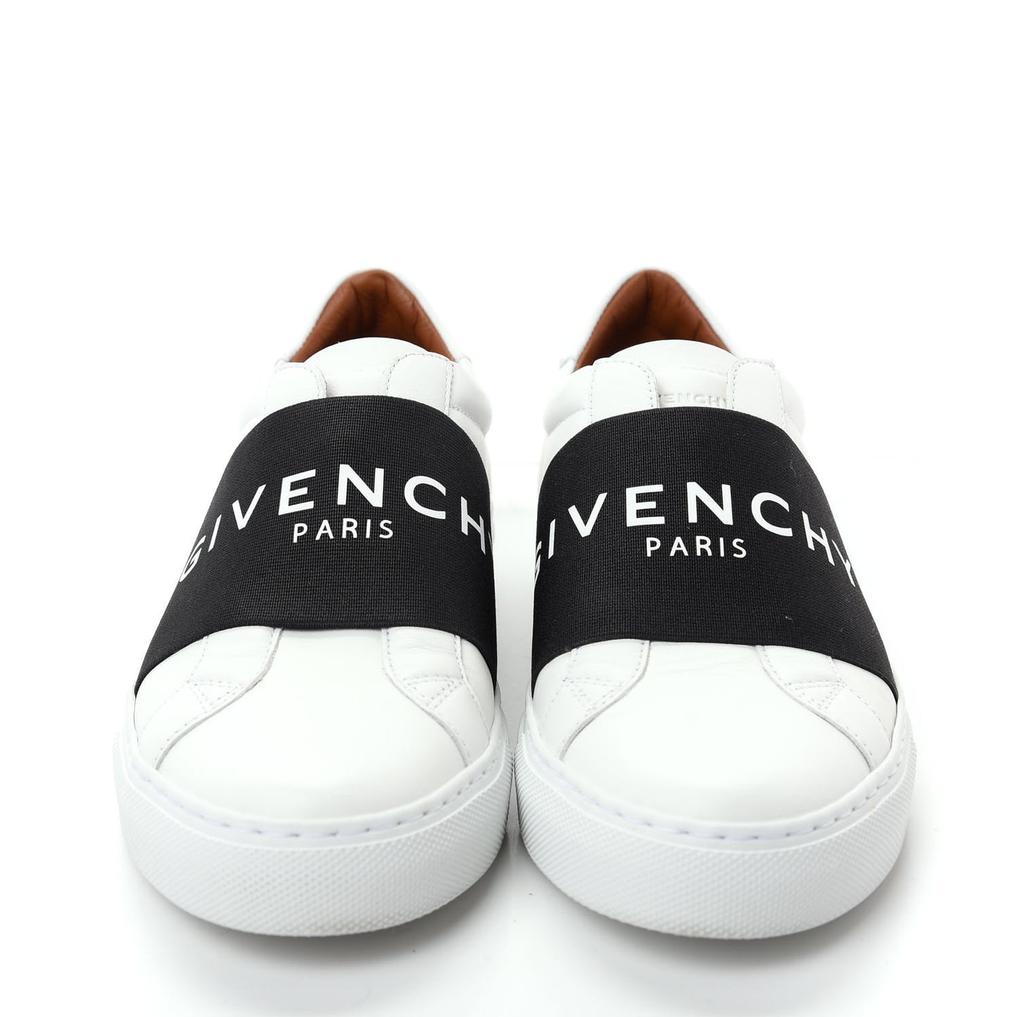 Calfskin Band Logo Womens Urban Street Sneakers 36 White Black