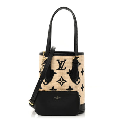 Louis Vuitton Cotton Calfskin Monogram Nano Bucket Bag Black 1 of 11