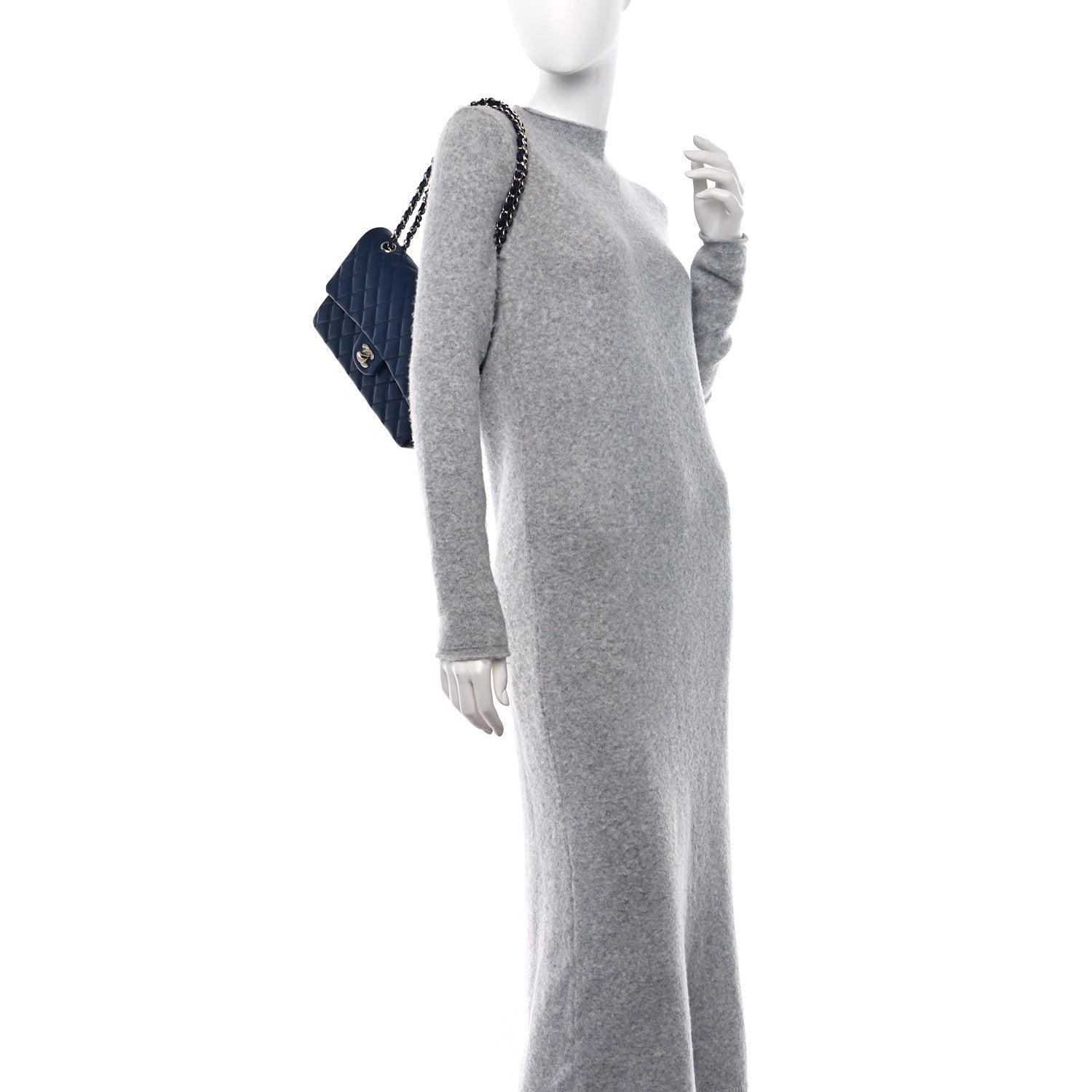 Chanel Caviar Quilted Medium Double Flap Navy 3 of 9