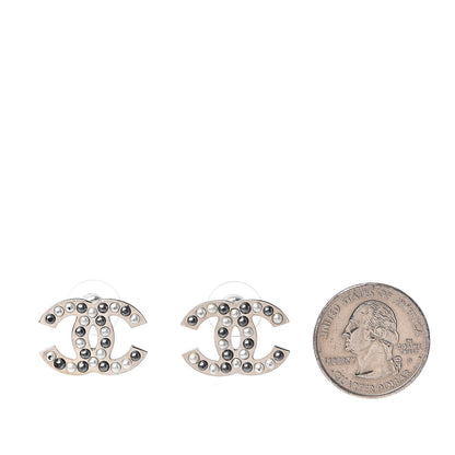 Chanel Pearl CC Earrings Silver 2 of 5