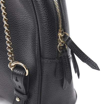 Gucci Pebbled Calfskin Soho Chain Backpack Black 15 of 16