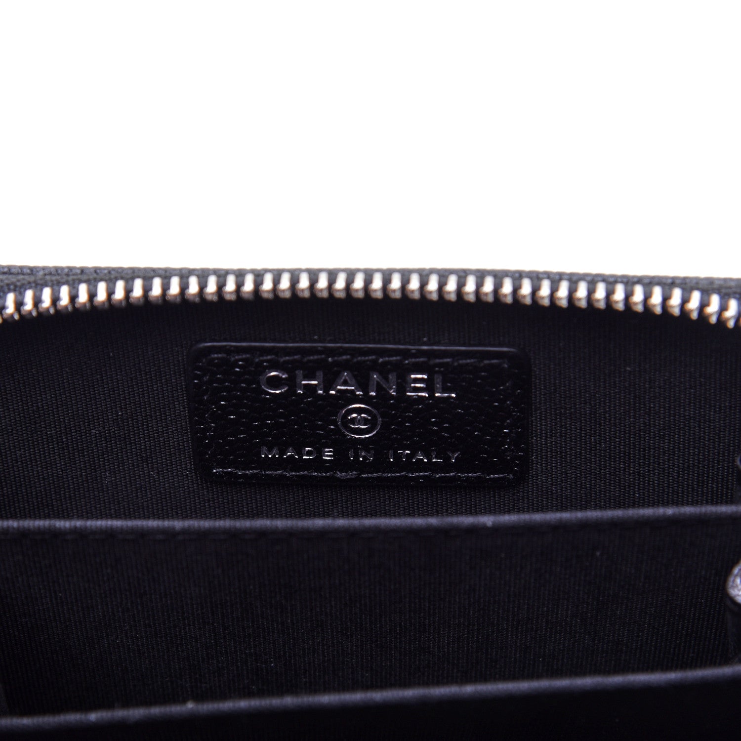 Chanel Caviar CC Small Zip Around Coin Purse Black Blue Green 8 of 11