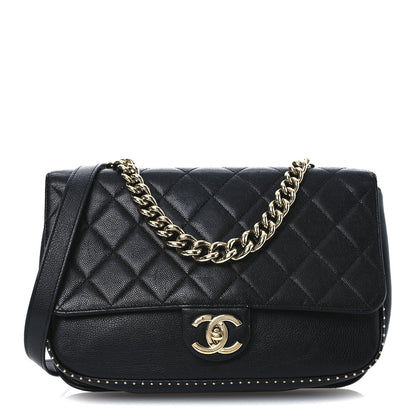 Chanel Caviar Quilted Large Studded Flap Black 1 of 12