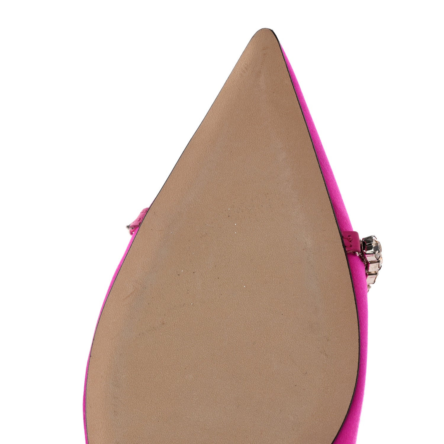 Jimmy Choo Satin Crystal Genevi Flat 37.5 Fuchsia Honey 12 of 13