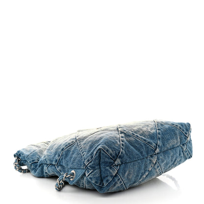 Chanel Denim Quilted Chanel 22 Backpack Blue 4 of 10