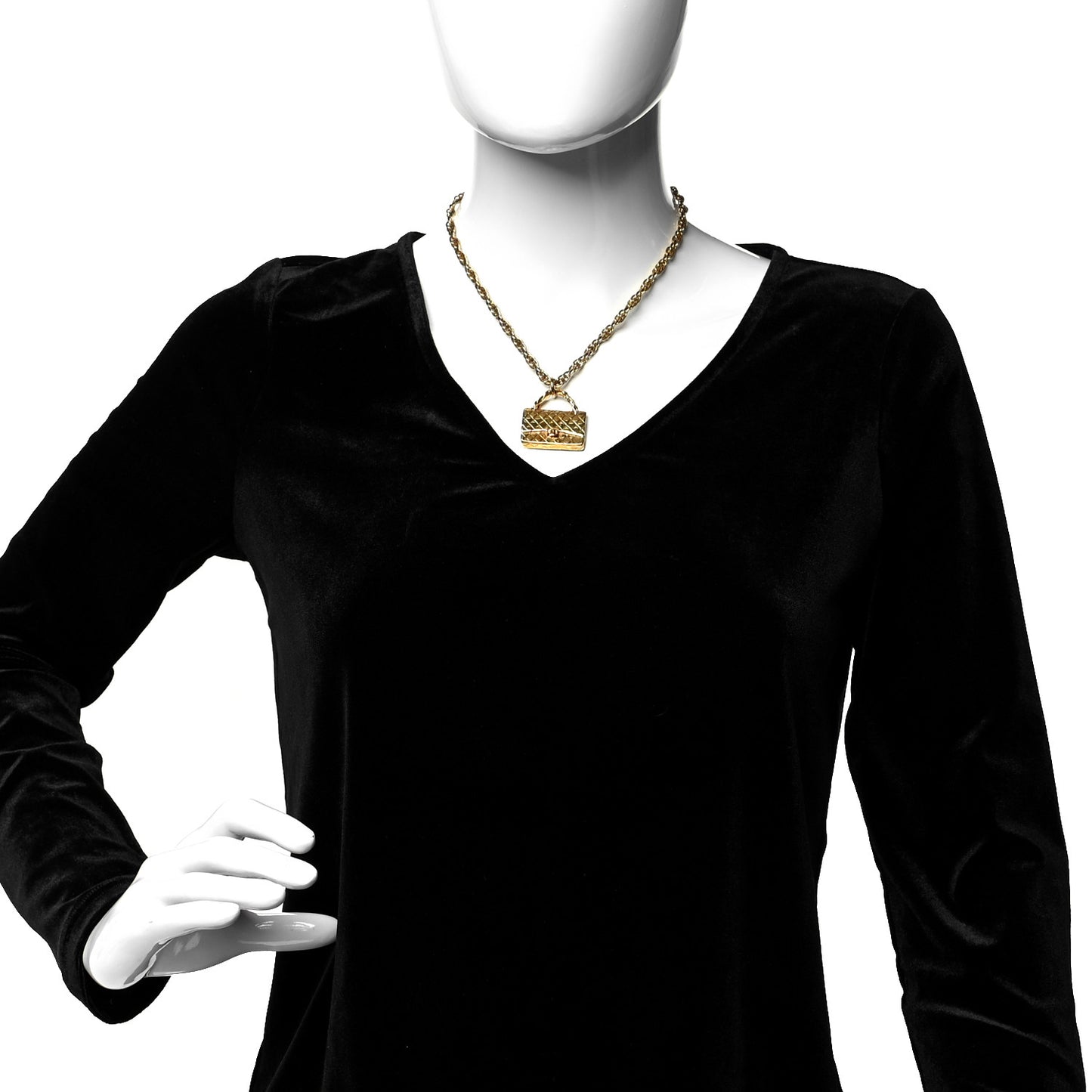 2.55 Flap Bag Necklace Gold