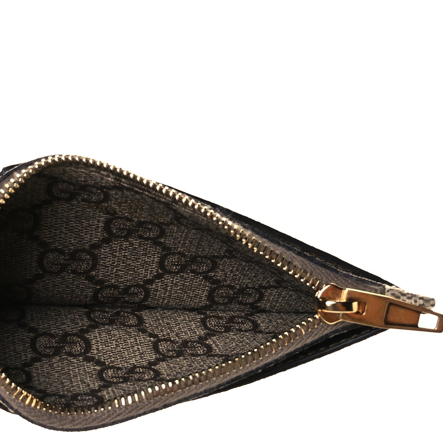 X BALENCIAGA GG Supreme Monogram Zip Card Case Beige Ebony