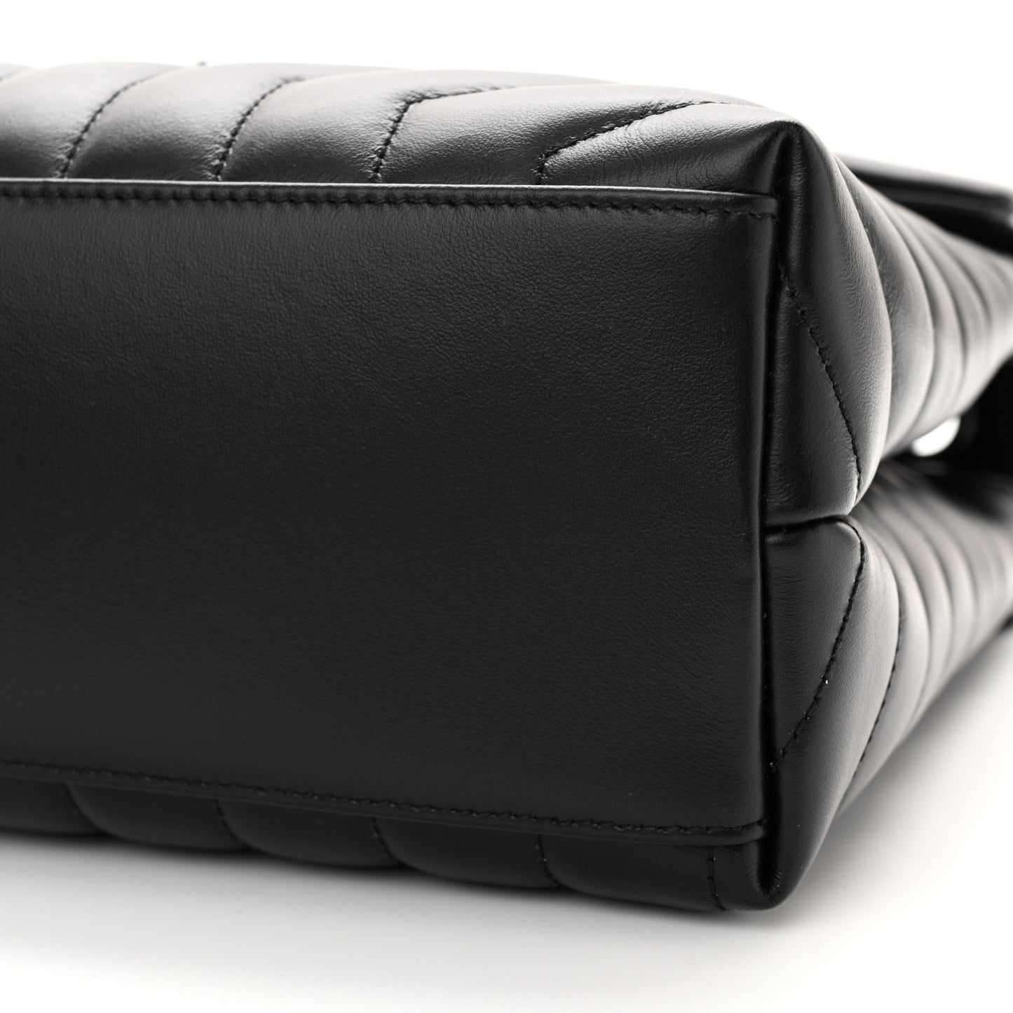 Calfskin Y Quilted Monogram Monochrome Medium Loulou Chain Satchel Black