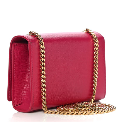 Saint Laurent Grain De Poudre Small Monogram Kate Satchel Bubblegum 3 of 22