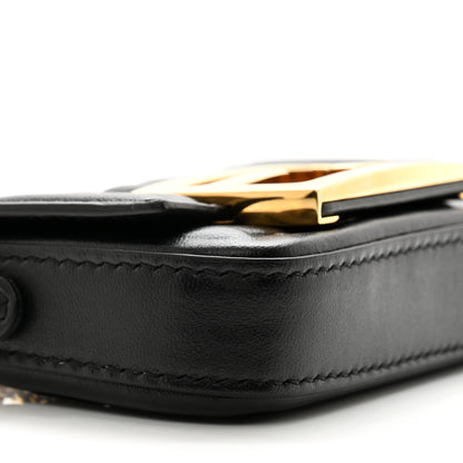 Fendi Nappa Matisse FF Embossed Nano Maxi Buckle Baguette Charm Black 9 of 12