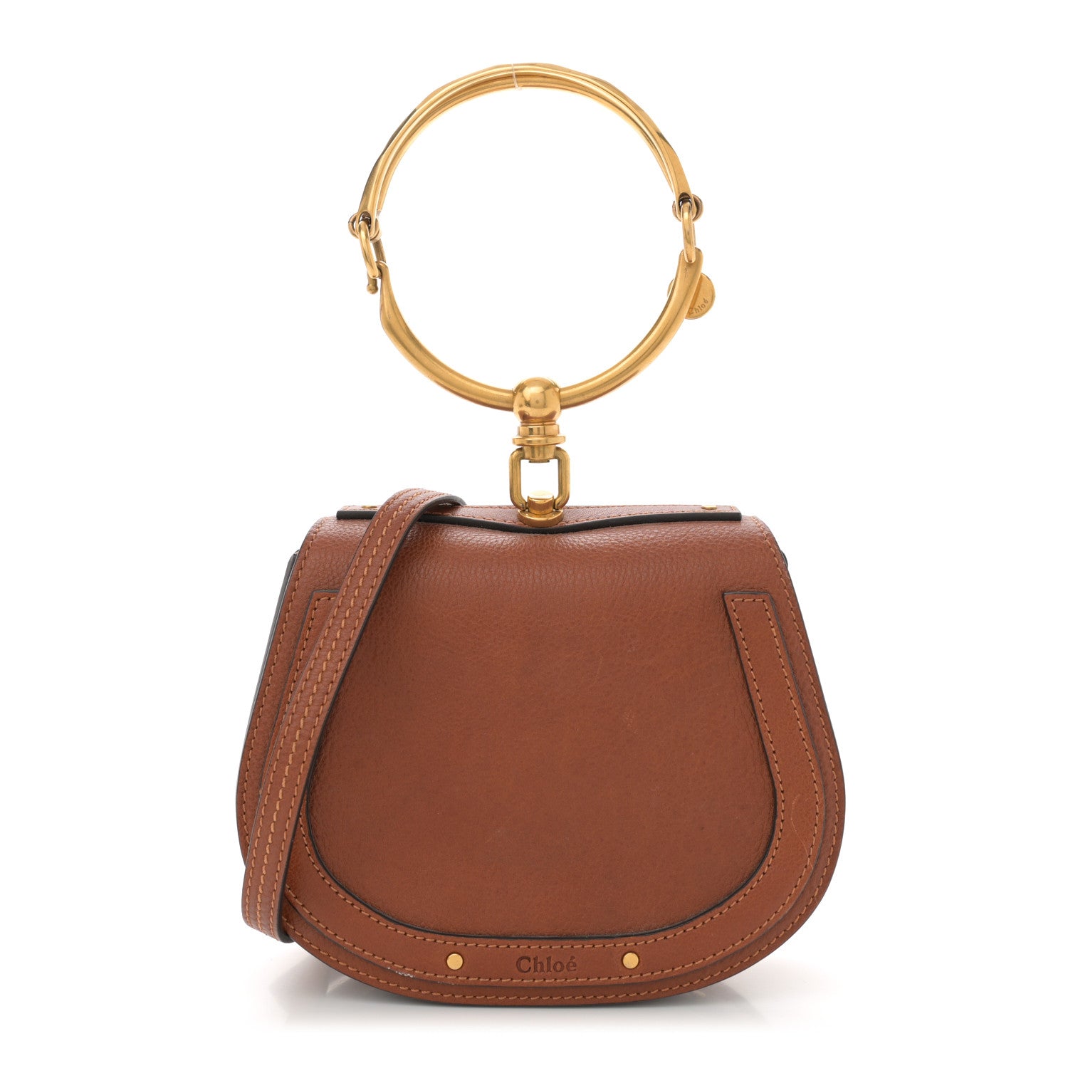 Chloe Calfskin Suede Small Nile Bracelet Bag Caramel 1 of 12
