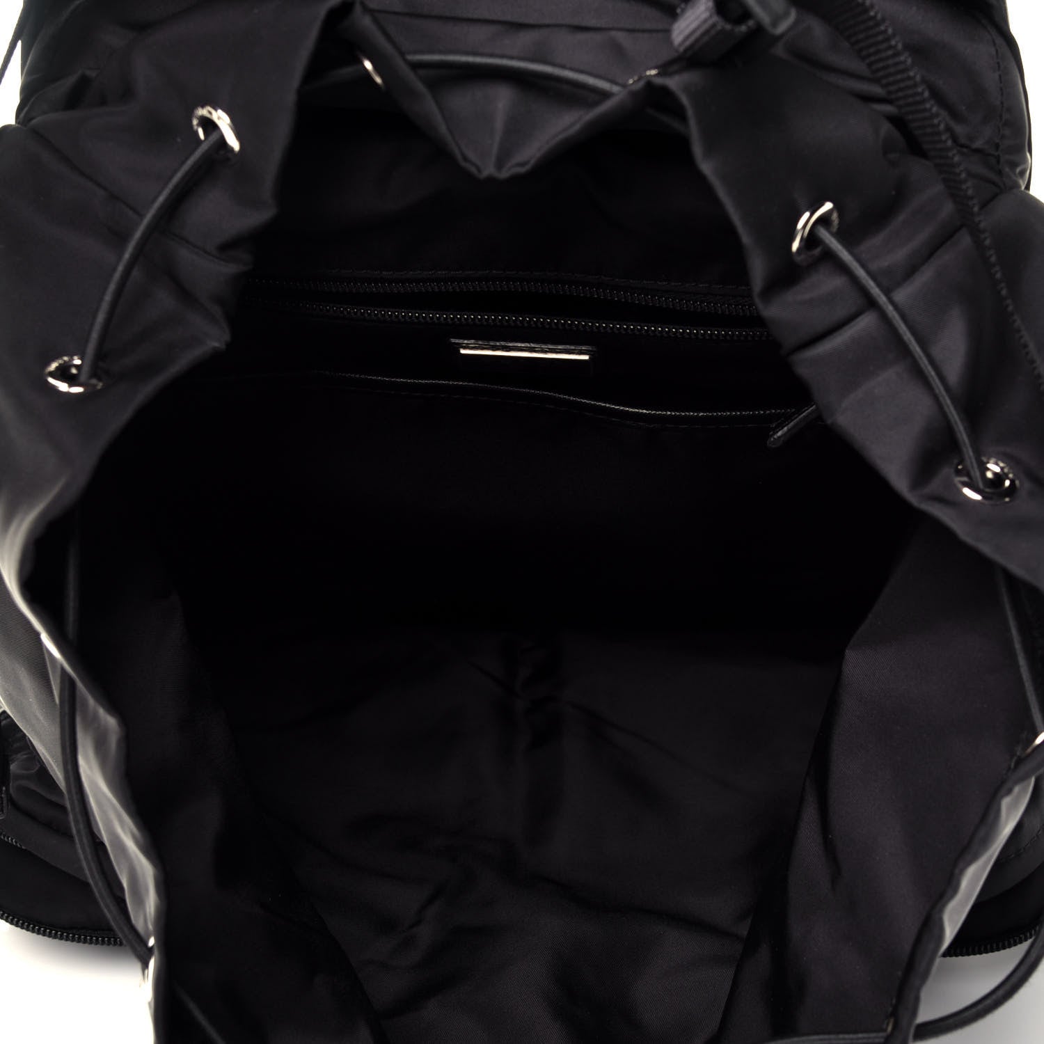 Prada Technical Nylon Saffiano Double Buckle Backpack Black 5 of 10