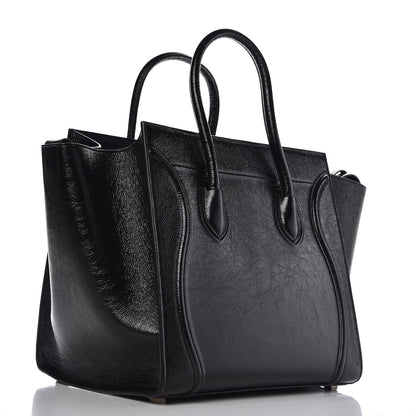 Celine Shiny Goatskin Medium Phantom Luggage Black 3 of 7