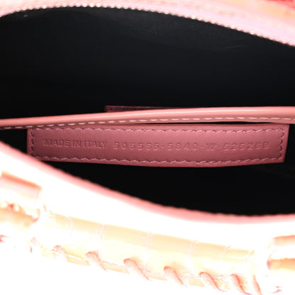 Balenciaga Patent Crocodile Embossed Classic Silver Hardware Nano City Light Pink 7 of 9