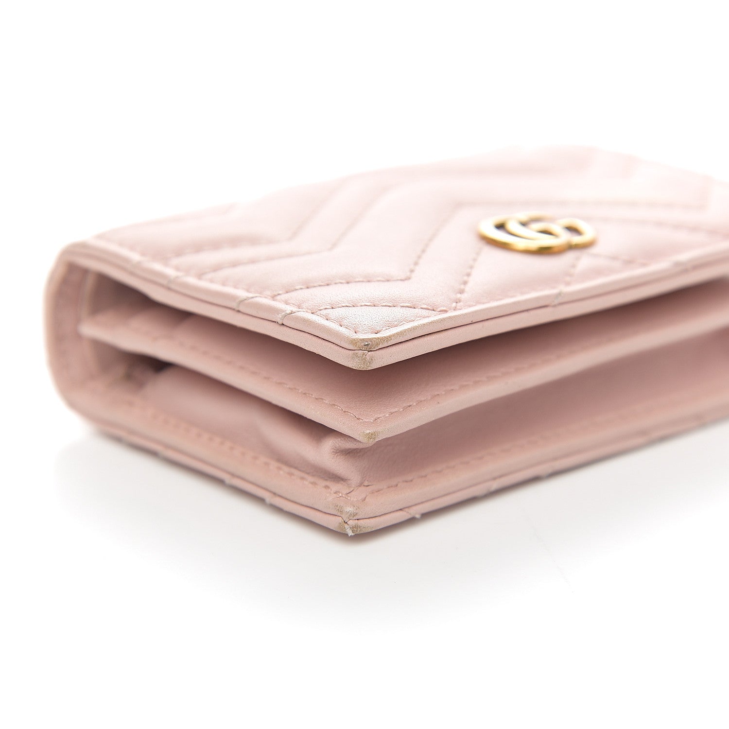 Gucci Calfskin Matelasse GG Marmont Card Case Wallet Perfect Pink 9 of 12