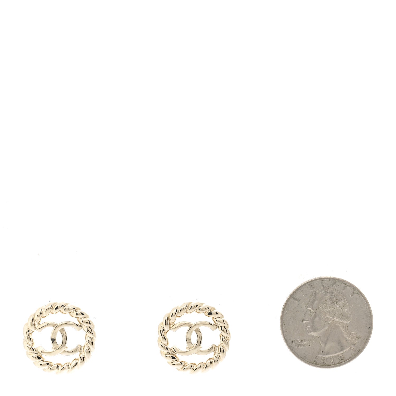 Chanel Twisted CC Round Earrings Gold 2 of 4