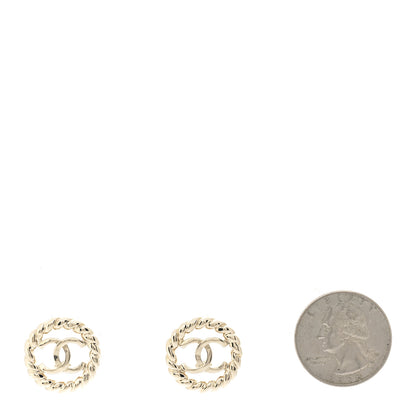 Chanel Twisted CC Round Earrings Gold 2 of 4