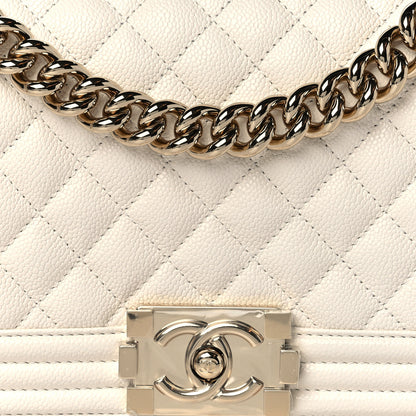 Chanel Caviar Quilted Medium Boy Flap Ivory 8 of 11