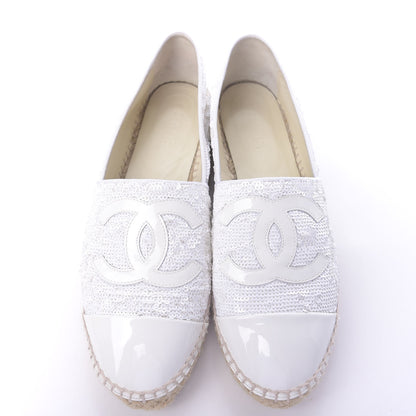 Chanel Patent Sequin CC Espadrilles 42 White 6 of 12