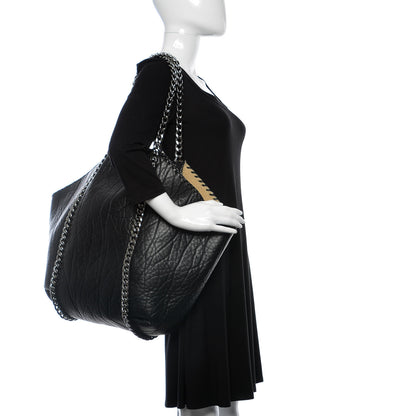 Stella McCartney Shaggy Deer Shearling Chain Falabella Tote Black 2 of 9