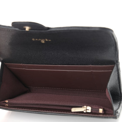 Chanel Caviar Quilted Medium Gusset Flap Wallet Black 5 of 7