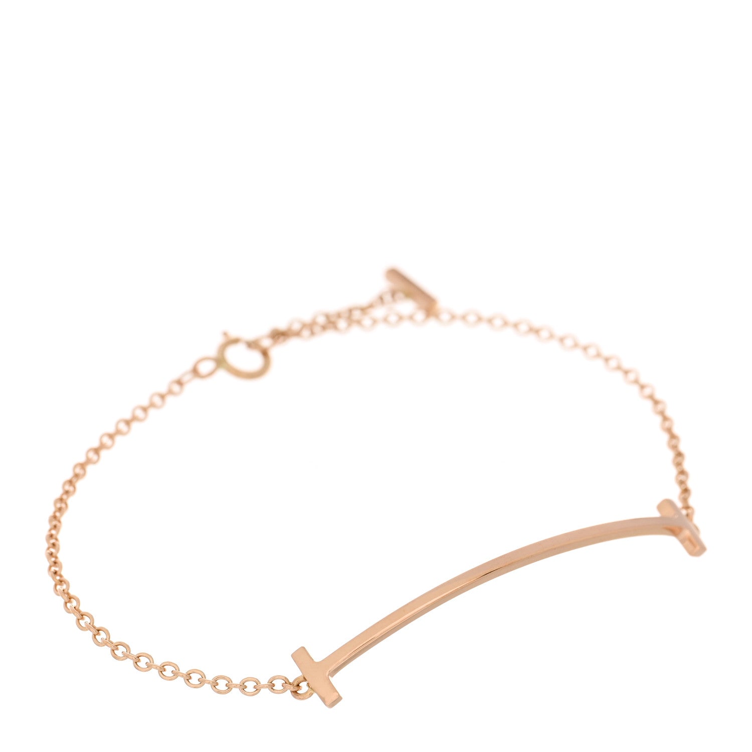 Tiffany 18K Rose Gold T Smile Bracelet 1 of 4