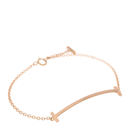 Tiffany 18K Rose Gold T Smile Bracelet 1 of 4