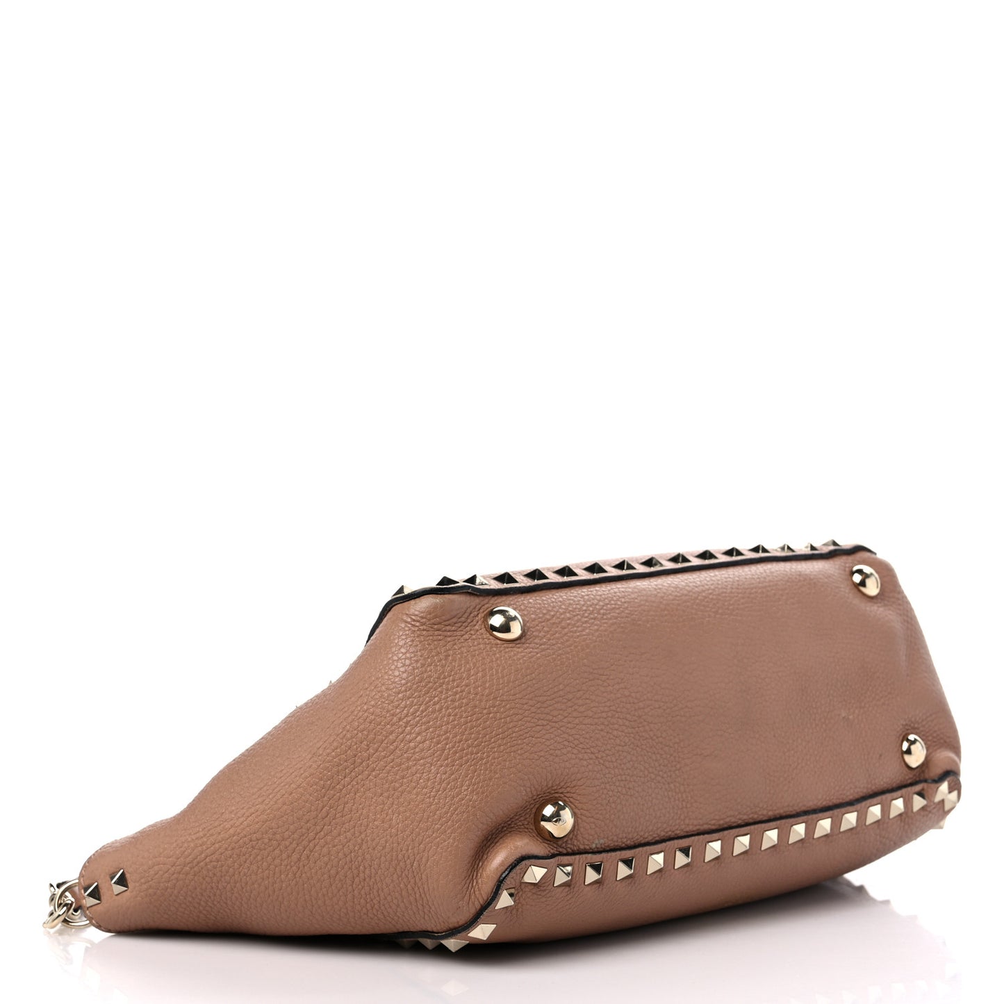 Grained Calfskin Small Rockstud Tote Skin Sorbet