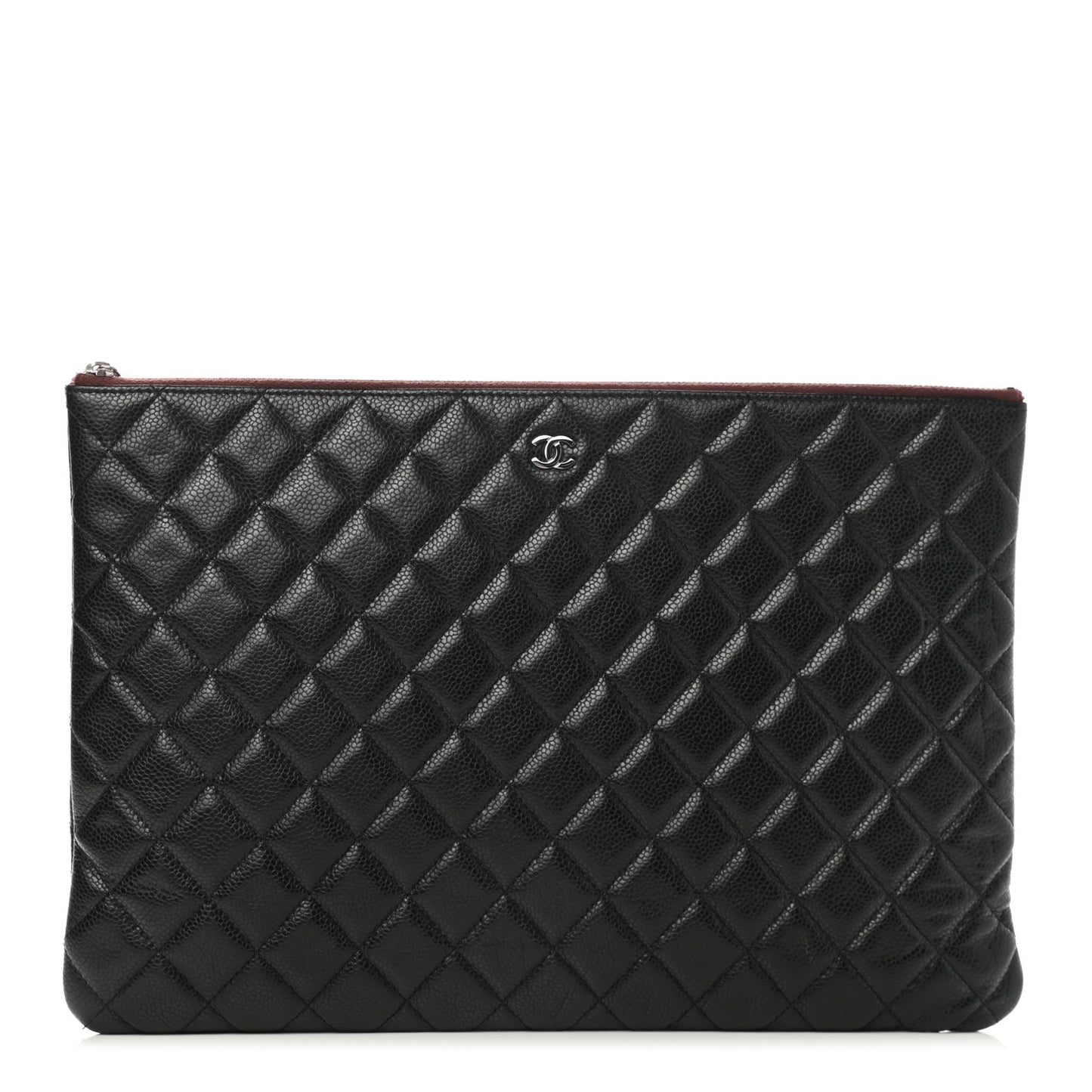 Caviar Quilted Large Cosmetic Case Black