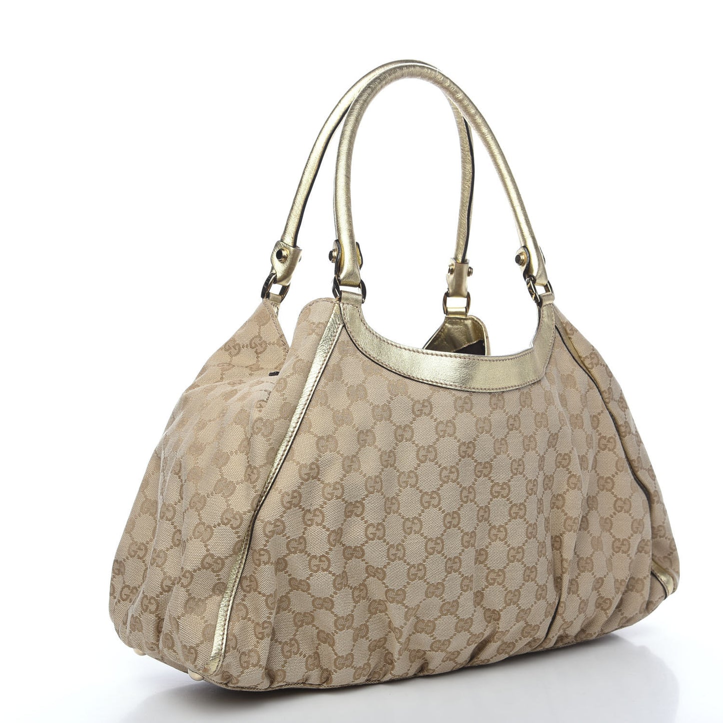 Monogram Large D Gold Hobo Metallic Gold