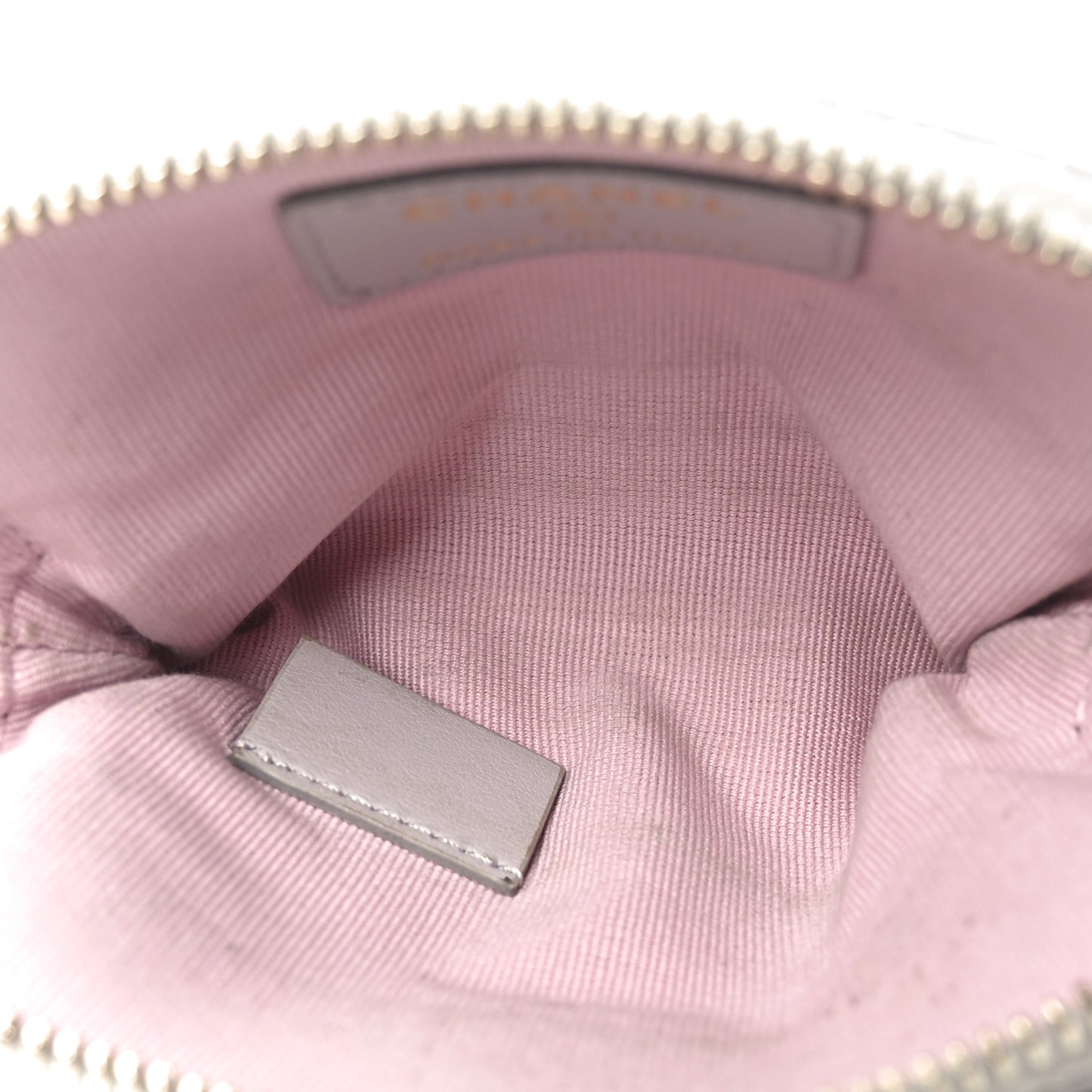 Caviar Quilted Textured CC Zip Card Holder Wallet  Grey