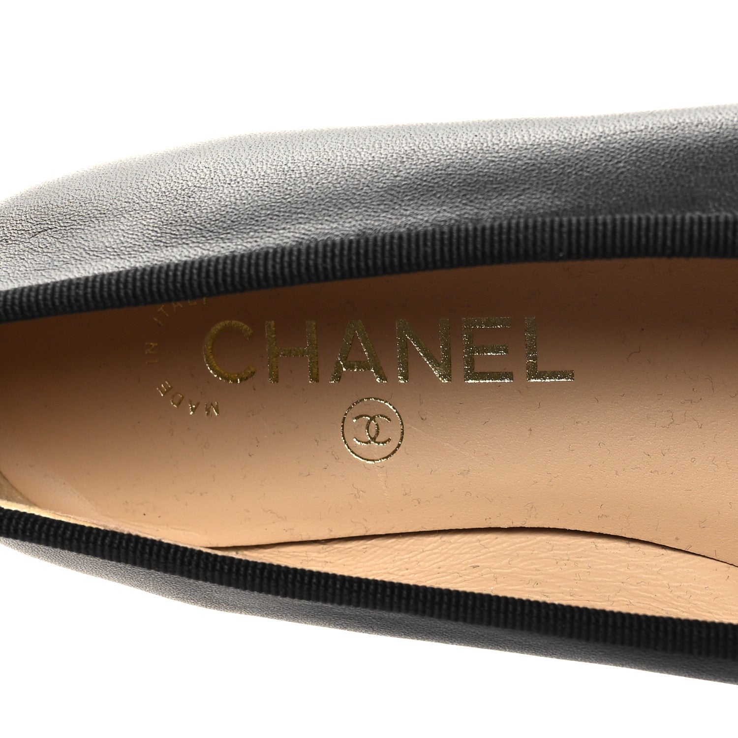 Chanel Lambskin Patent CC Cap Toe Ballerina Flats 37.5 Black 8 of 9