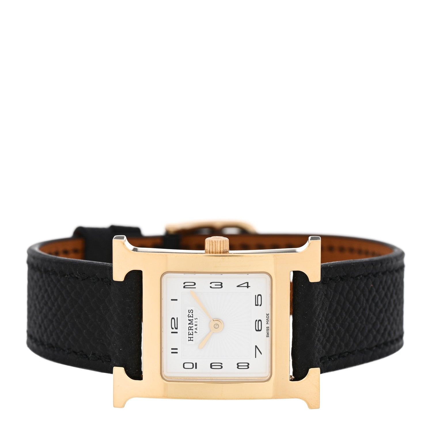 Hermes Stainless Steel Epsom 21mm Heure H Hour Quartz Watch Noir 2 of 5