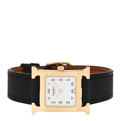 Hermes Stainless Steel Epsom 21mm Heure H Hour Quartz Watch Noir 2 of 5