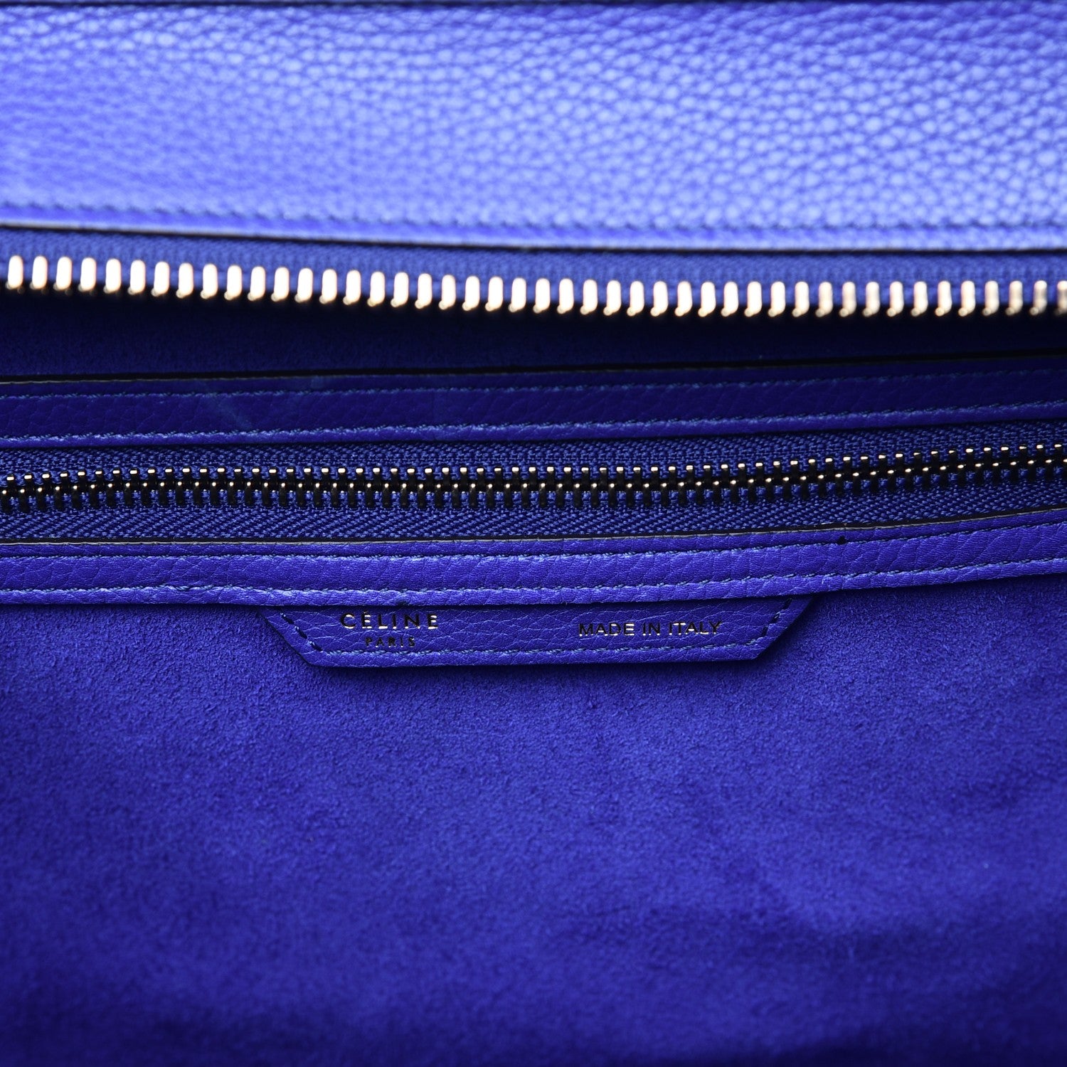 Celine Drummed Calfskin Mini Luggage Indigo 6 of 7