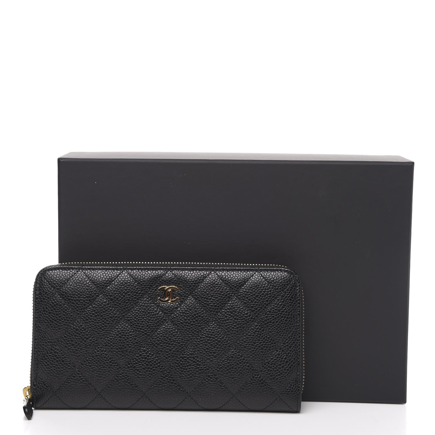 Chanel Caviar Quilted Large Gusset Zip Around Wallet Black 9 of 9