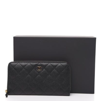 Chanel Caviar Quilted Large Gusset Zip Around Wallet Black 9 of 9