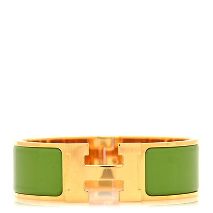 Hermes Enamel Wide Clic Clac H Bracelet PM Vert Anis 1 of 5