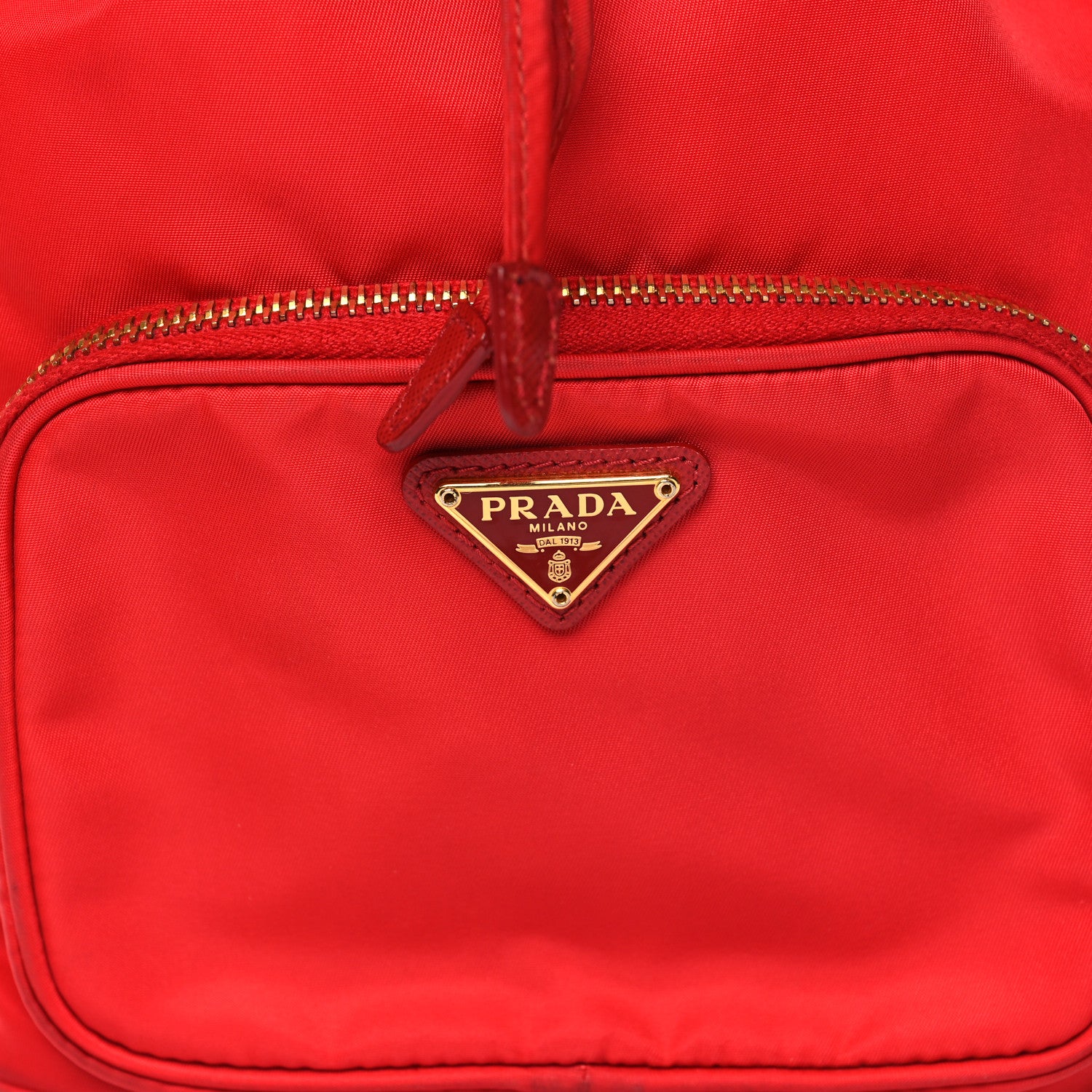 Prada Saffiano Tessuto Nylon Mini Bucket Crossbody Bag Rosso 7 of 11